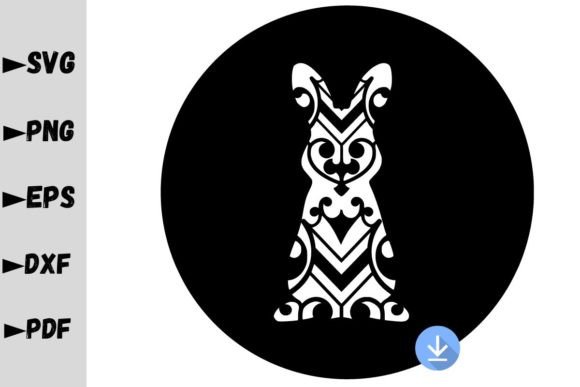 Bunny Mandala Silhouette, Bunny SVG