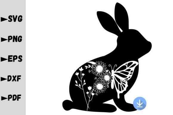 Charming Embroidery Design: Bunny, Butterfly, Flower SVG