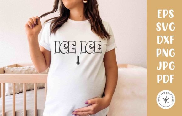 Ice Ice, SVG: Retro Pregnancy Humor Meets Embroidery